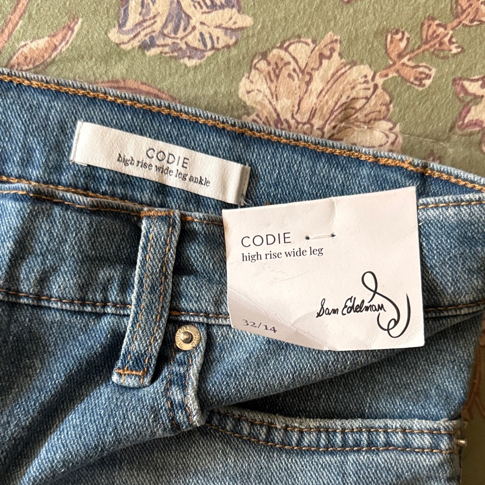 Sam Edelman High Rise Wide Leg Blue Jeans - Picture 2 of 4